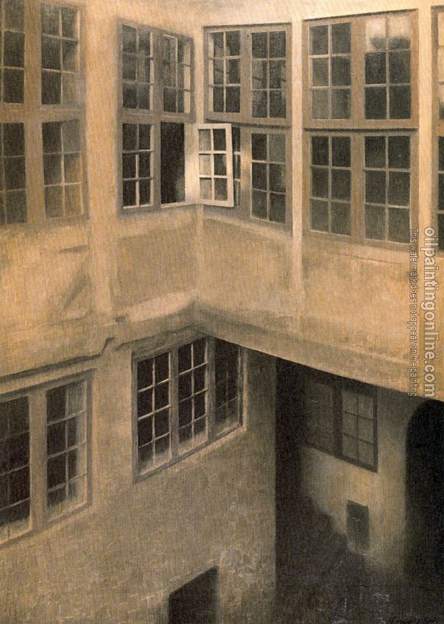 Vilhelm Hammershoi - Une Ancienne Cour de Christianshavn